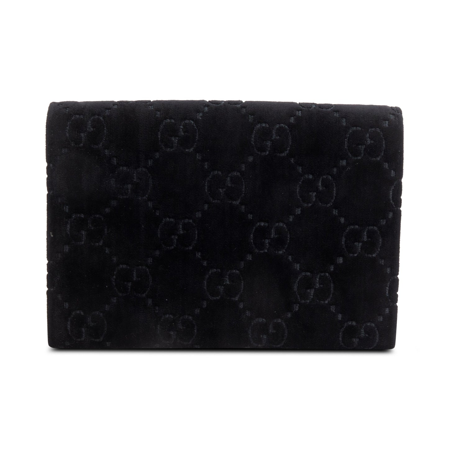 Gucci Black GG Velvet Mini Dionysus Wallet on Chain