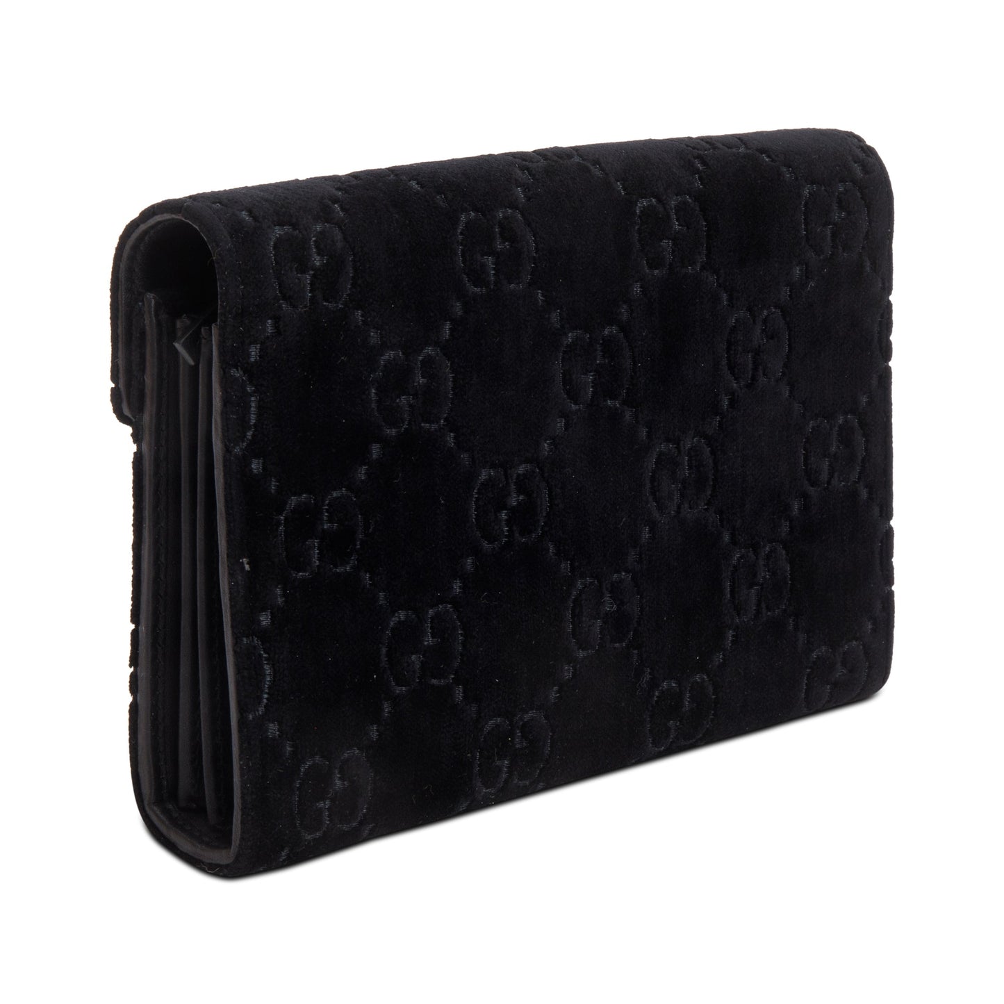 Gucci Black GG Velvet Mini Dionysus Wallet on Chain