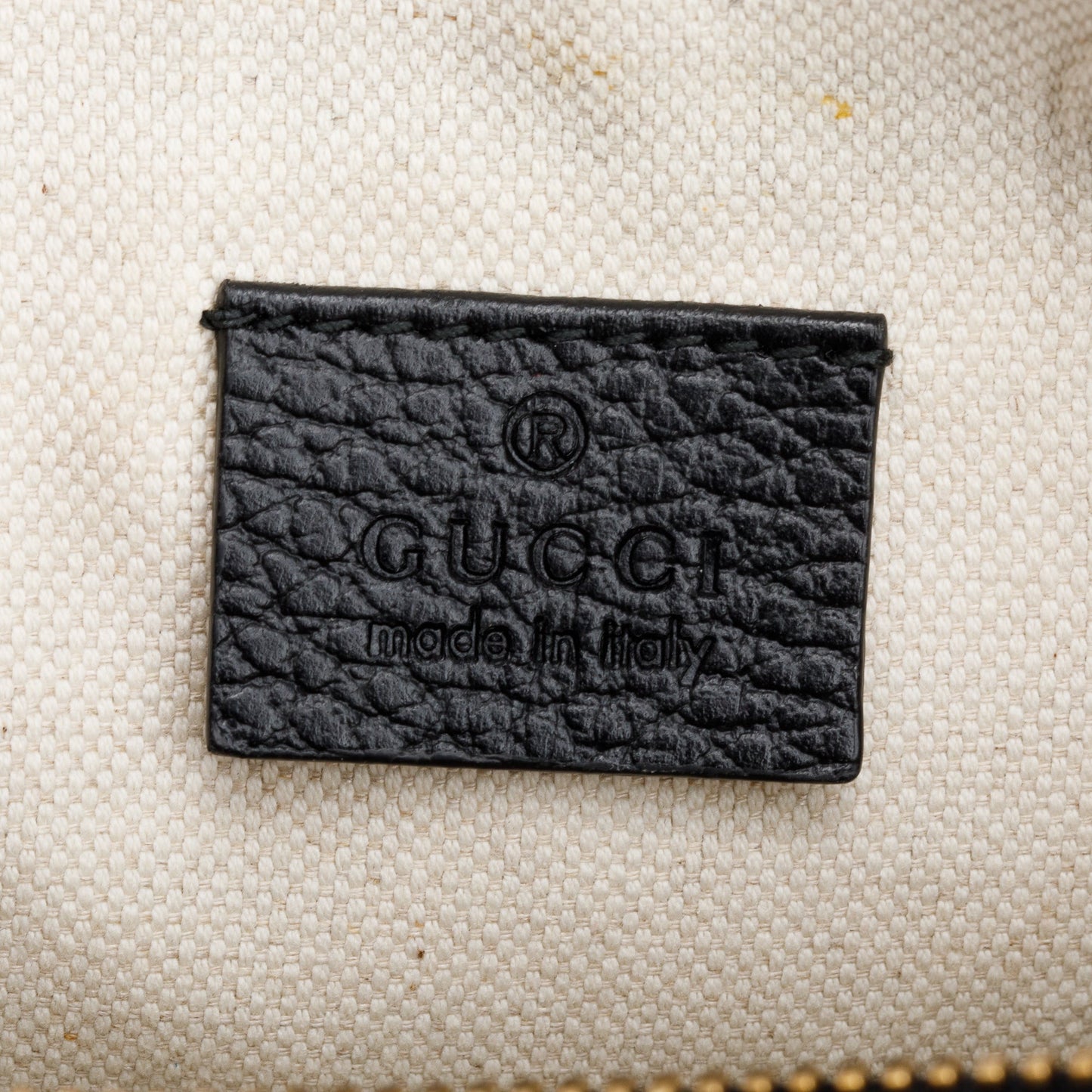 Gucci Black Grained Calfskin Leather Sylvie Web Kingsnake Small Camera Bag