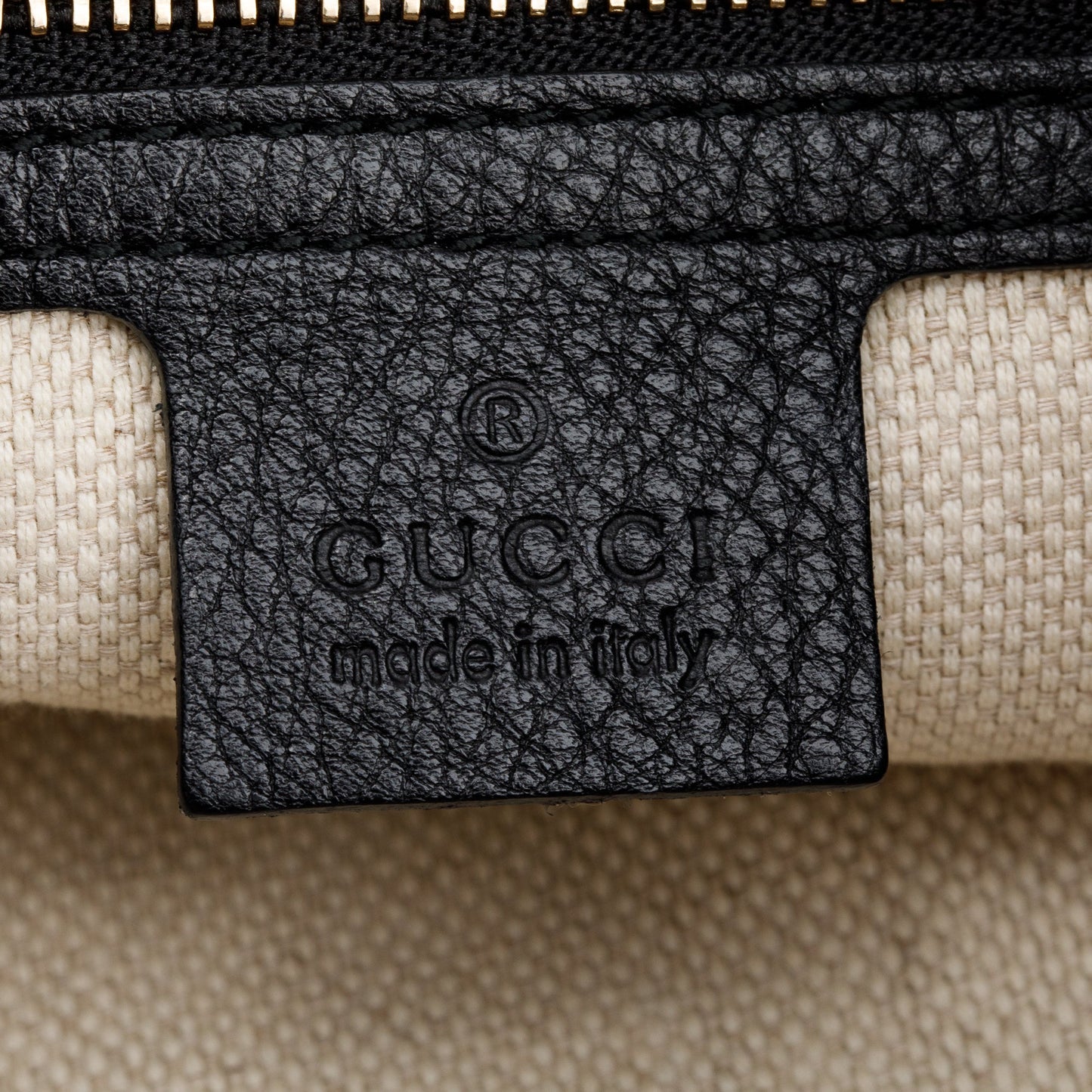 Gucci Black Grained Leather Medium Soho Chain Tote