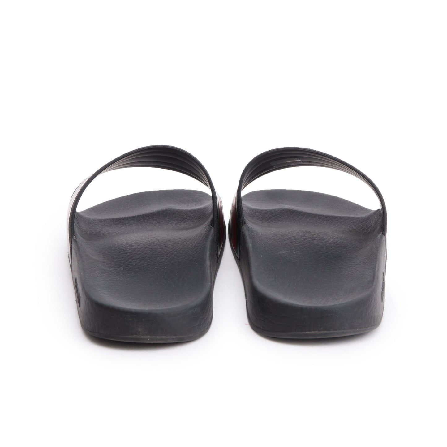 Gucci Black, Green & Red Web Accent Rubber Slides, Size 9