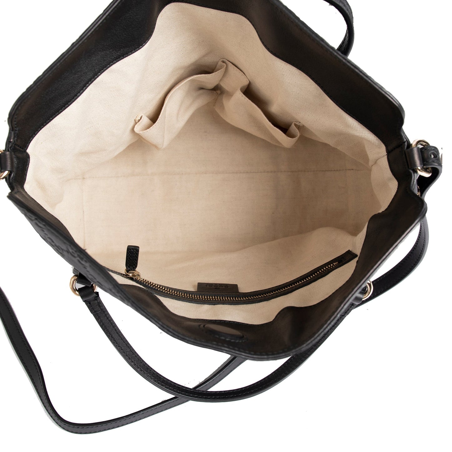 Gucci Black Guccissima Bree Convertible Top Handle Bag