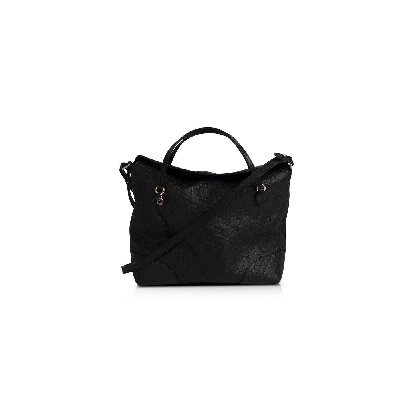 Gucci Black Guccissima Bree Convertible Top Handle Bag