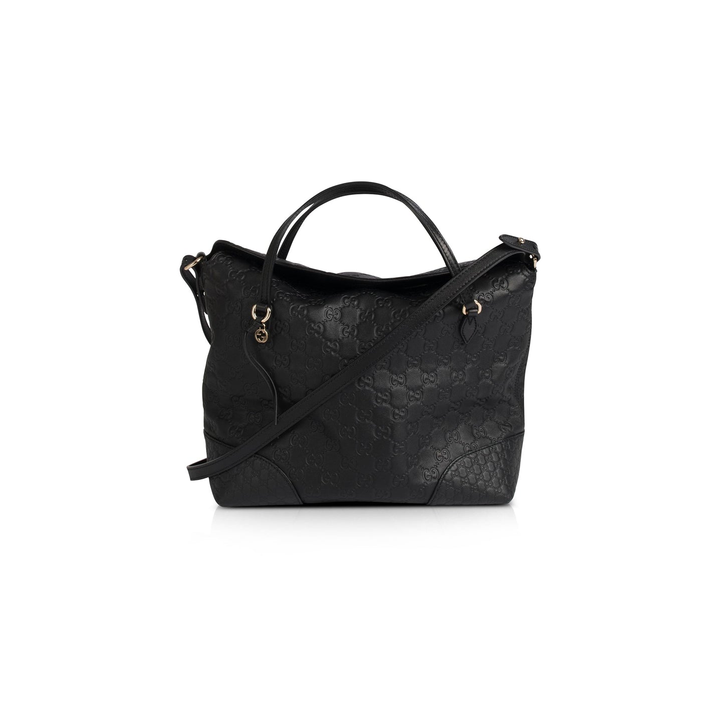 Gucci Black Guccissima Bree Convertible Top Handle Bag