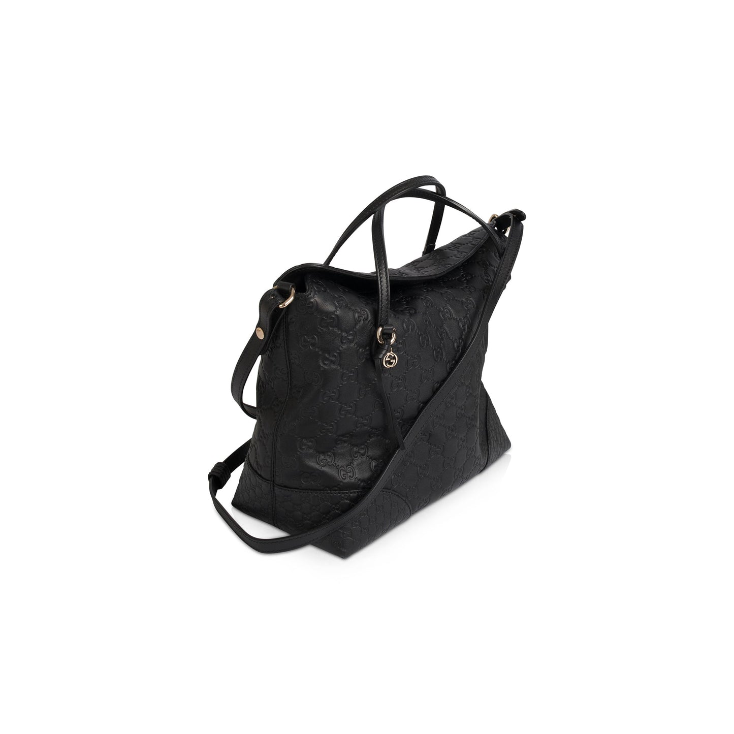 Gucci Black Guccissima Bree Convertible Top Handle Bag