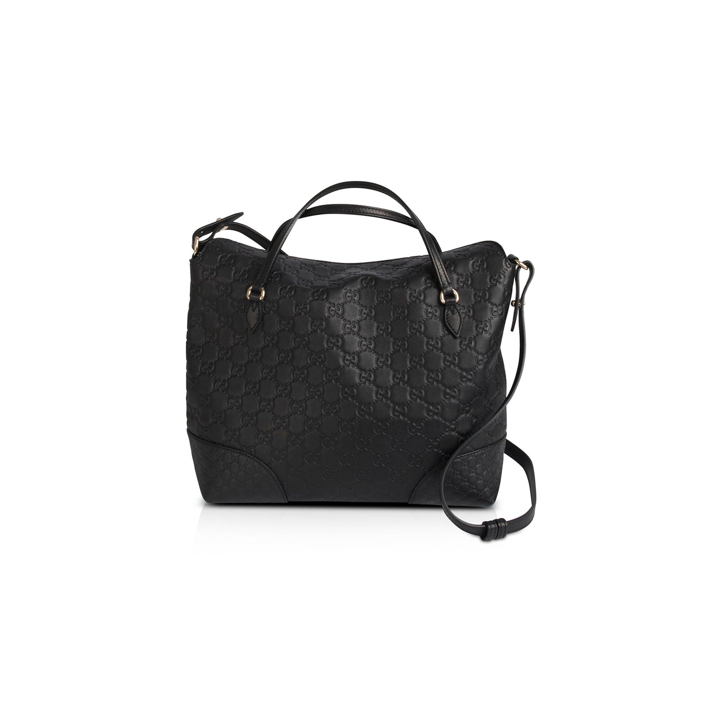 Gucci Black Guccissima Bree Convertible Top Handle Bag
