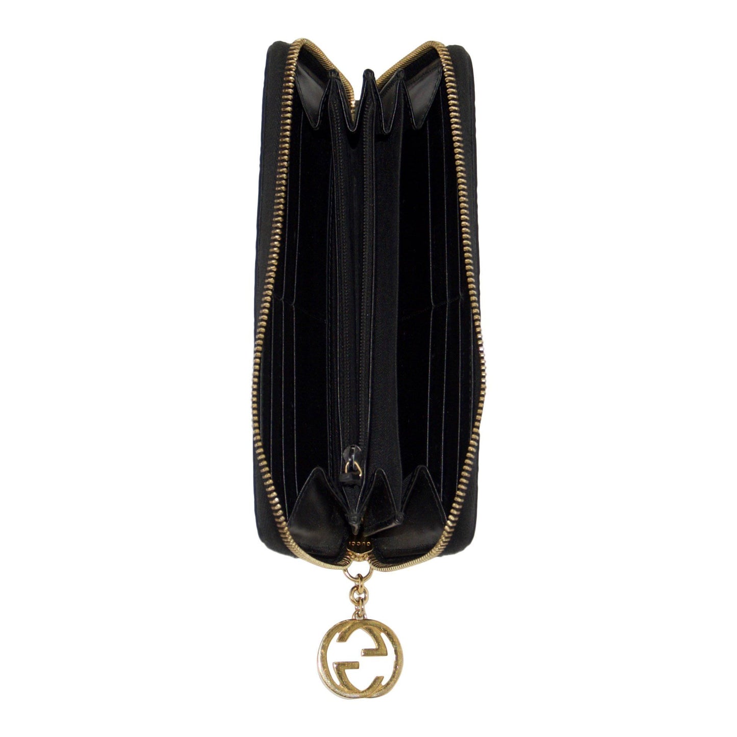 Gucci Black Guccissima Icon Signature Zip-Around Wallet