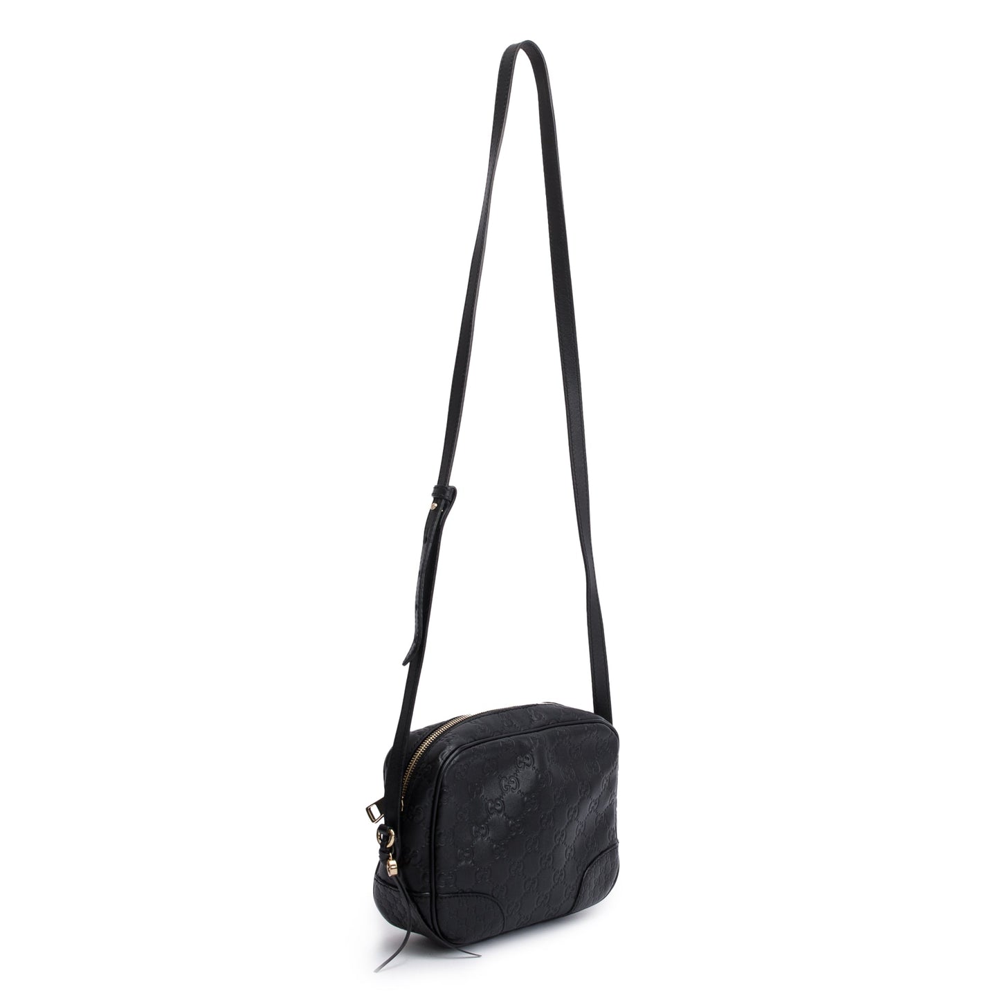 Gucci Black Guccissima Leather Mini Bree Crossbody Bag