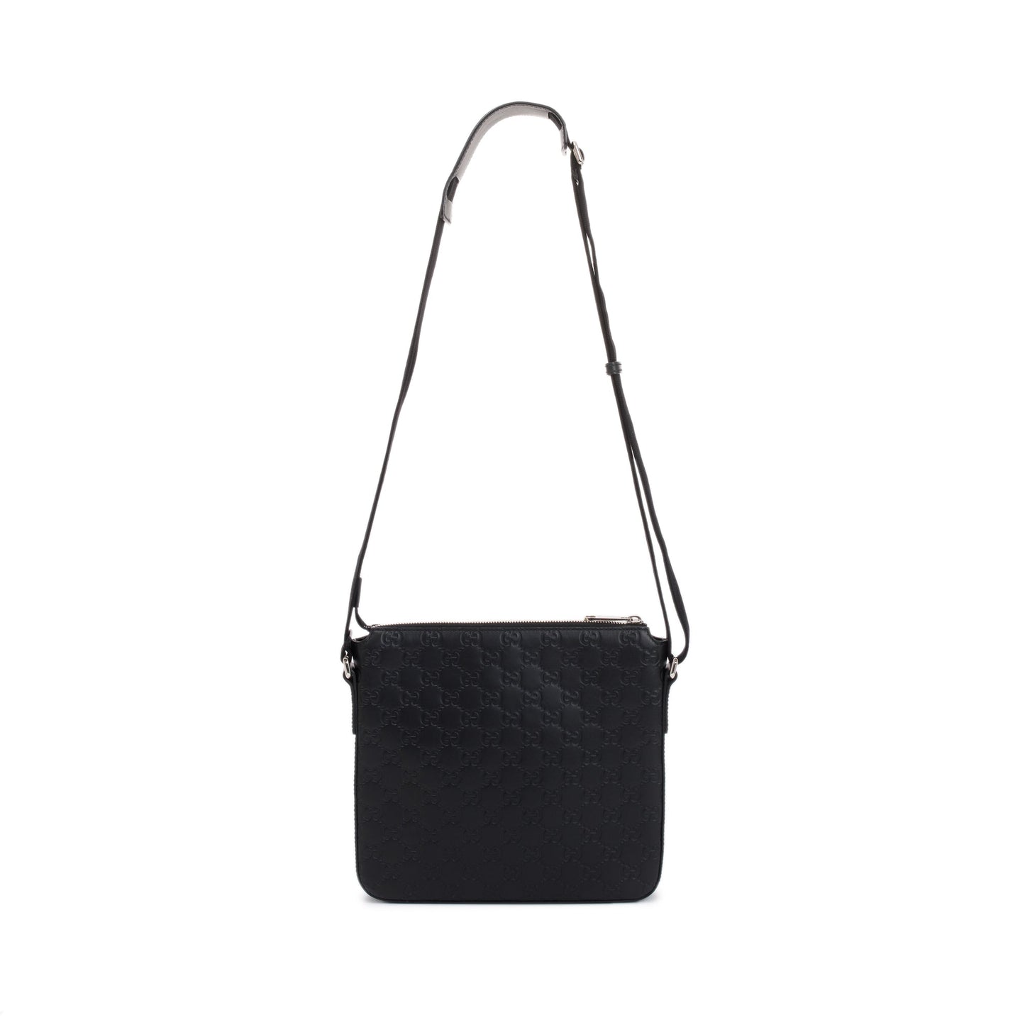 Gucci Black Guccissima Leather Small Messenger Bag