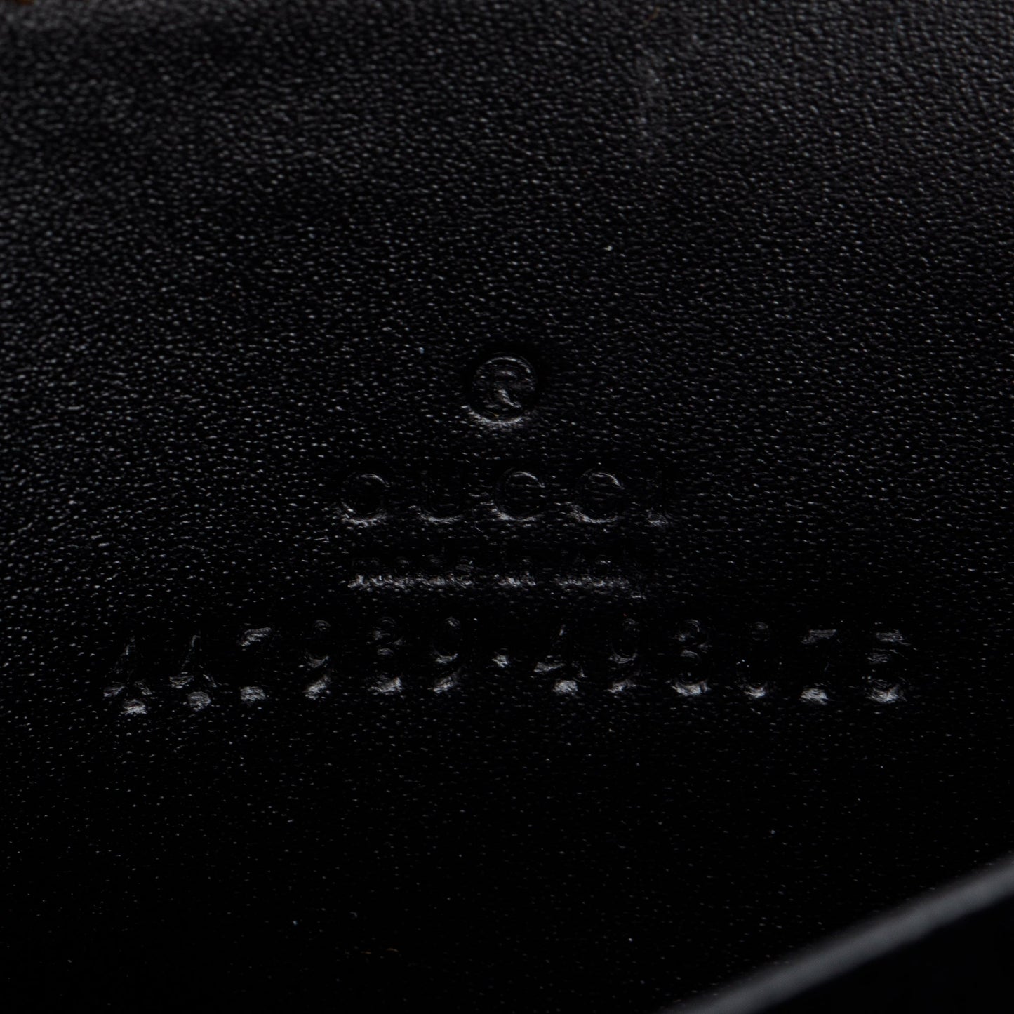Gucci Black Guccissima Leather Zip Around Card Case