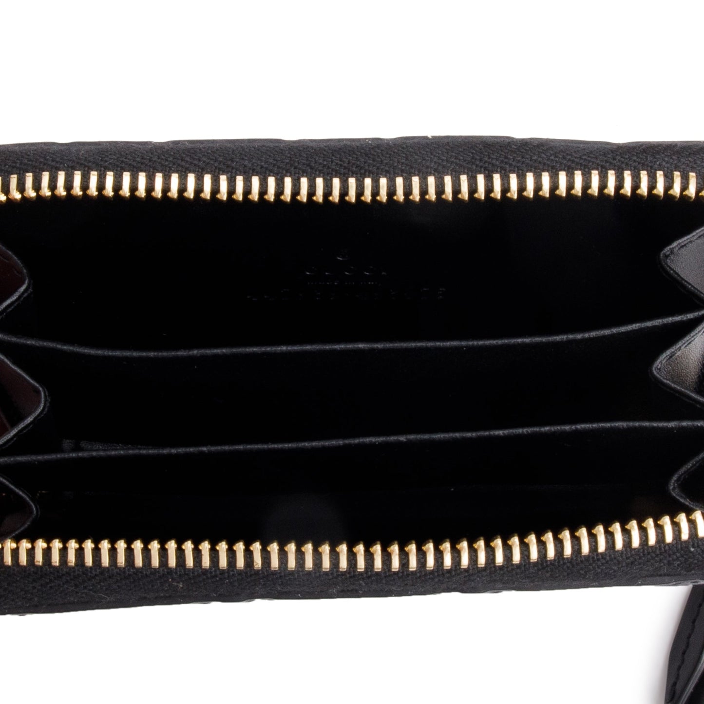 Gucci Black Guccissima Leather Zip Around Card Case