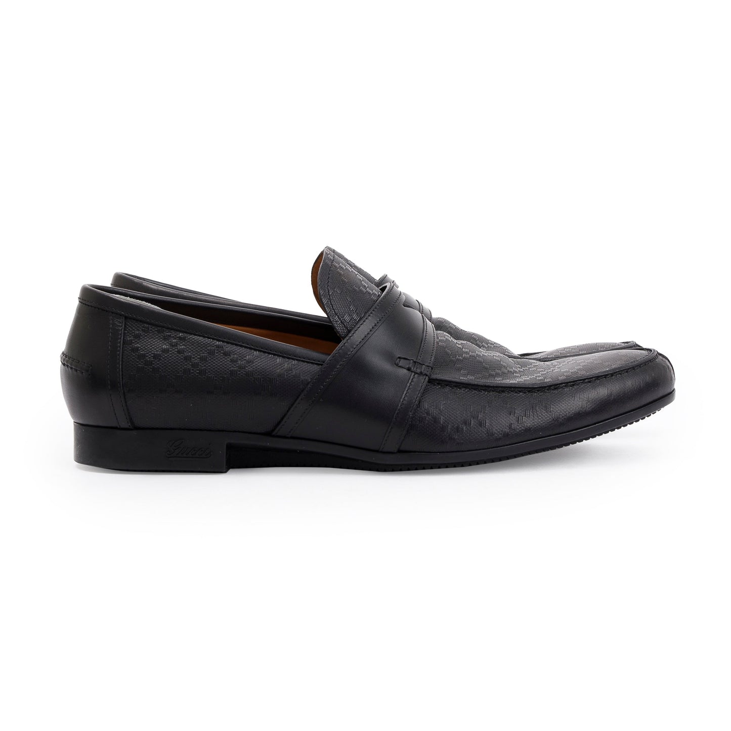 Gucci Black Hilary Lux Diamante Leather Loafers, Size 8