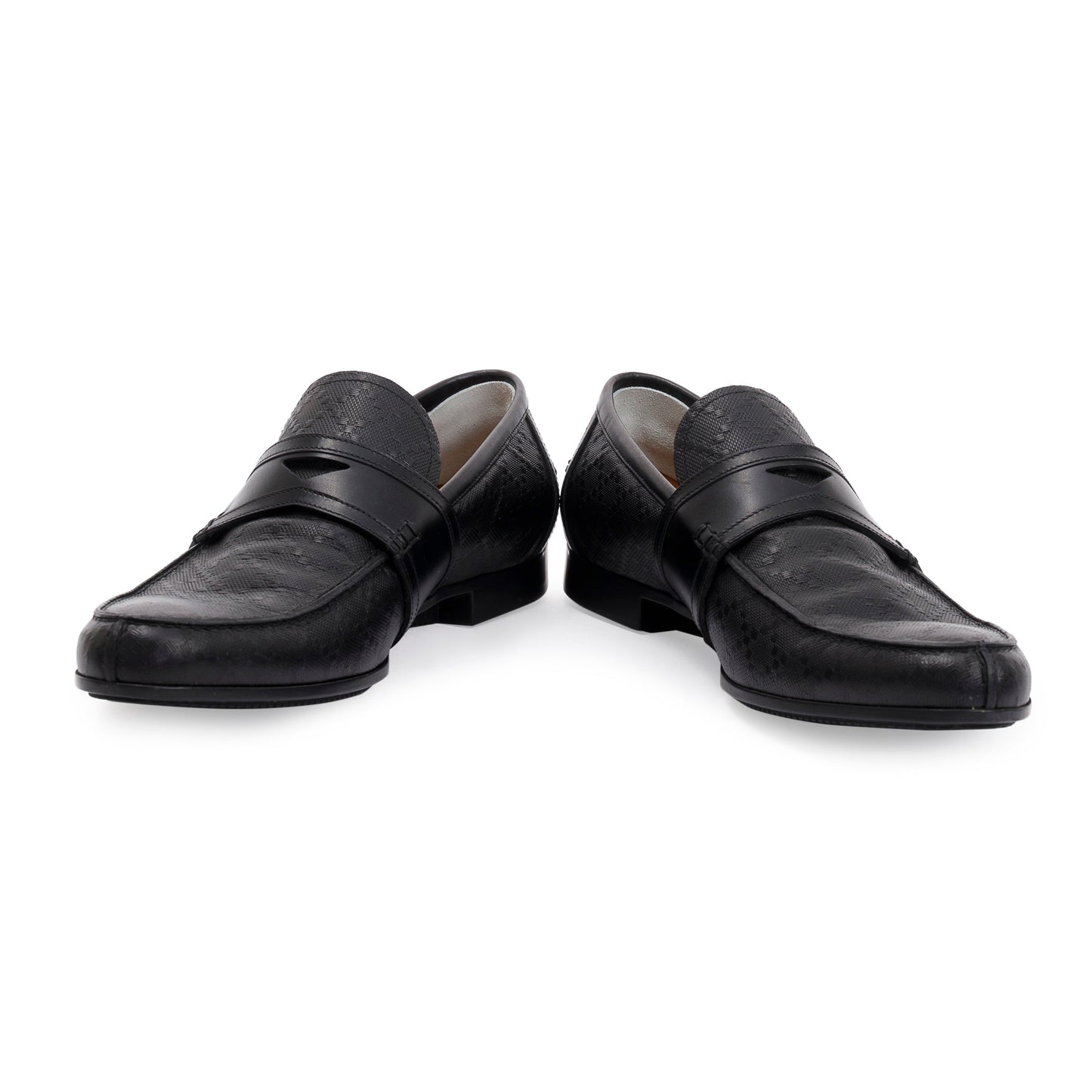 Gucci Black Hilary Lux Diamante Leather Loafers, Size 8
