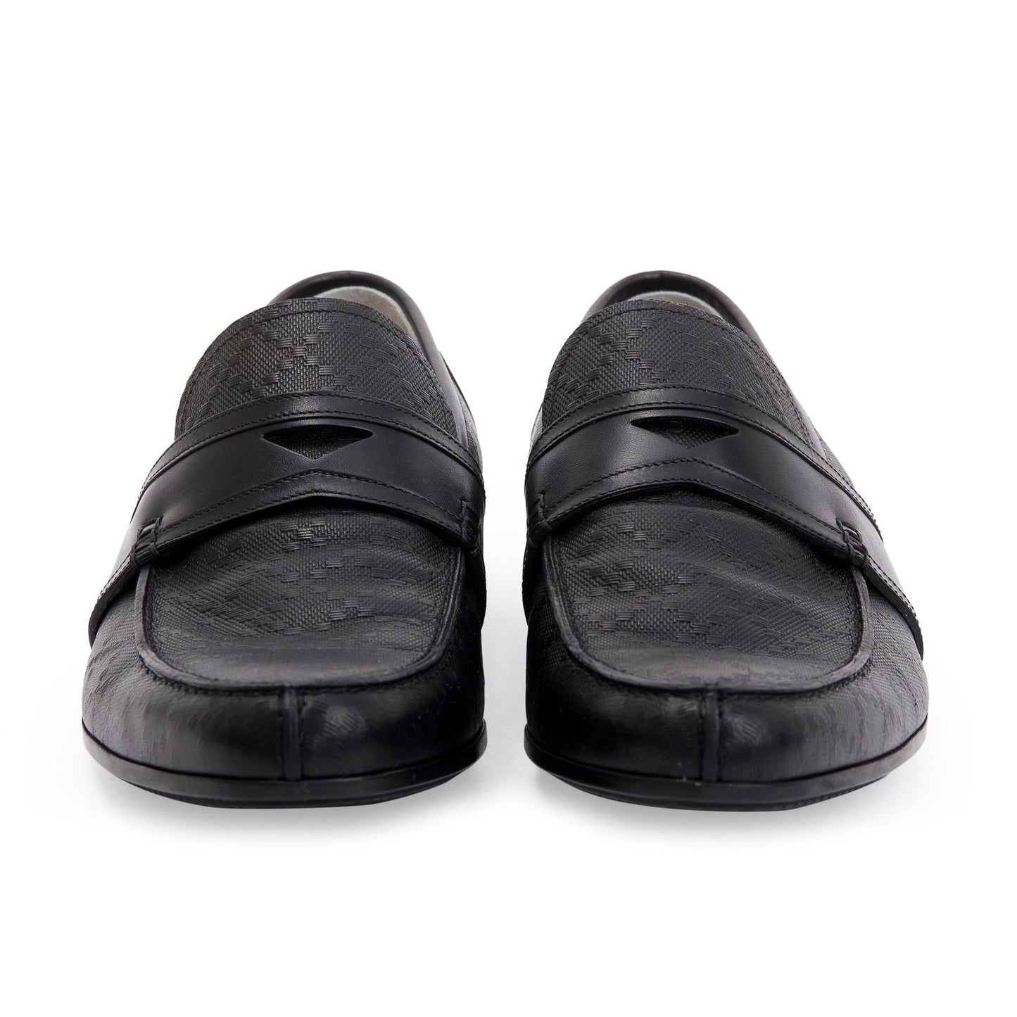 Gucci Black Hilary Lux Diamante Leather Loafers, Size 8