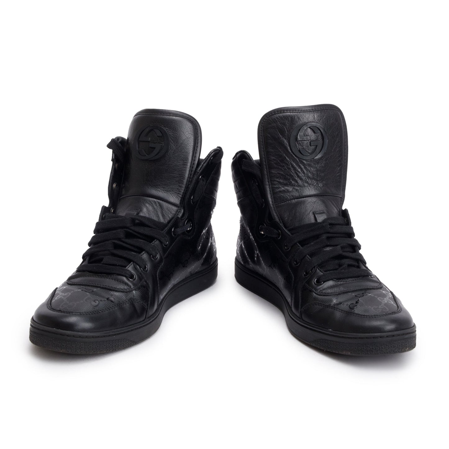 Gucci Black Imprime Coda High Top Sneakers, Size 9