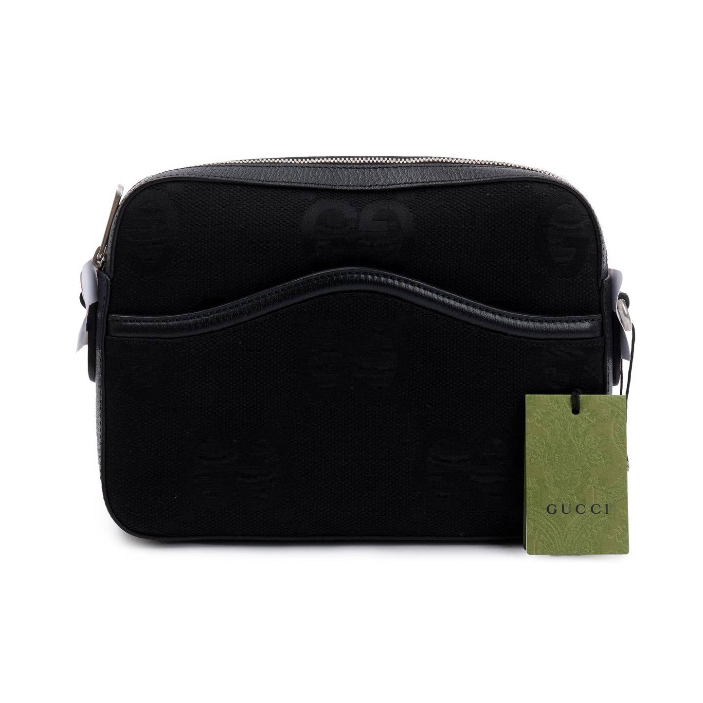 Gucci Black Jumbo GG Canvas Messenger Bag