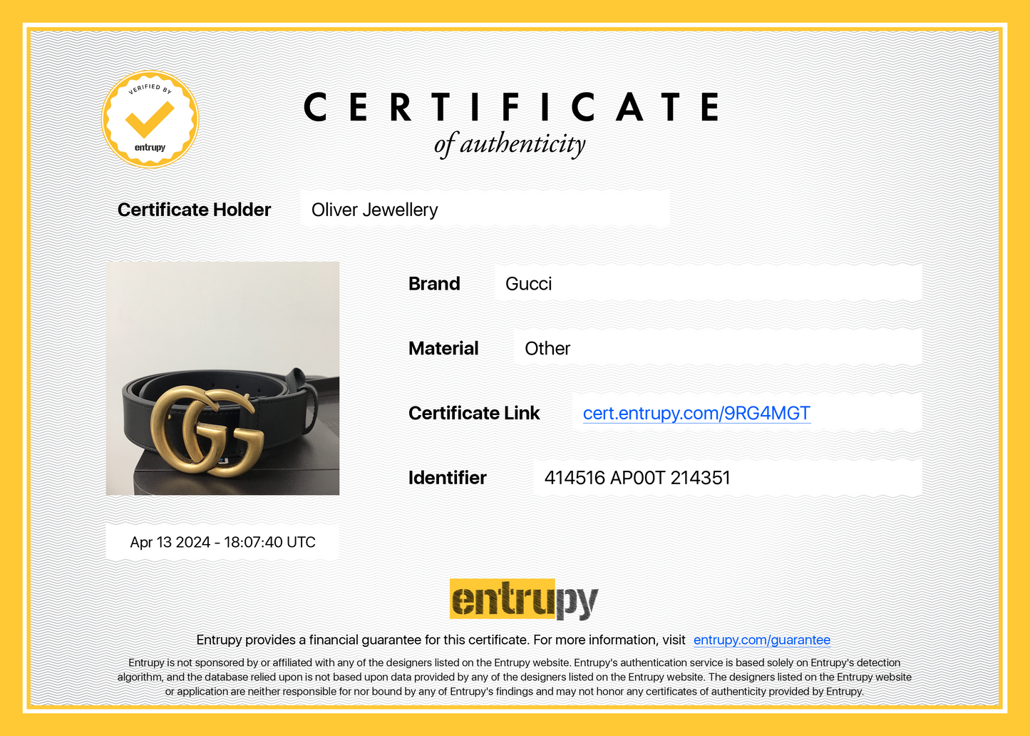 Gucci Black Leather Belt with Double G Buckle, 100 40