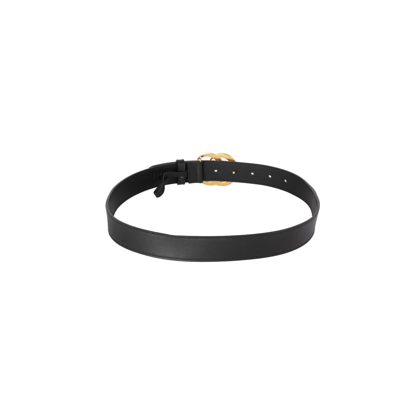 Gucci Black Leather Belt with Double G Buckle