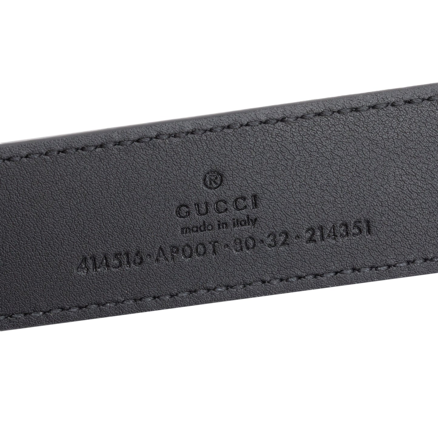 Gucci Black Leather Belt with Double G Buckle, 80 32