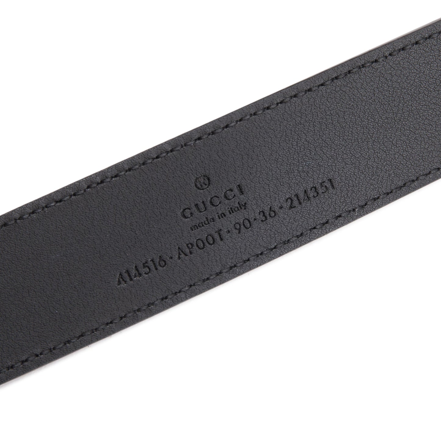 Gucci Black Leather Belt with Double G Buckle, 90 36