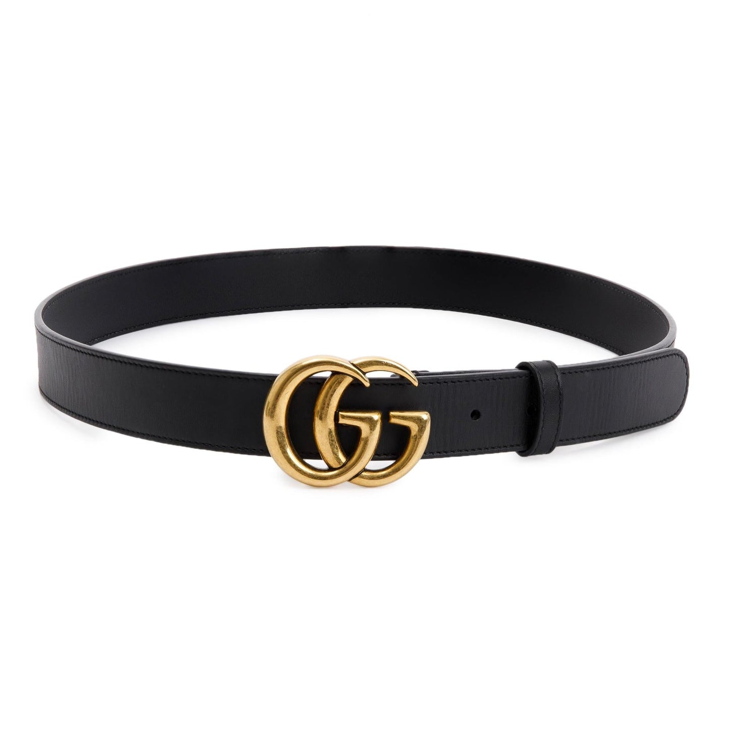 Gucci Black Leather Belt with Double G Buckle, 90 36