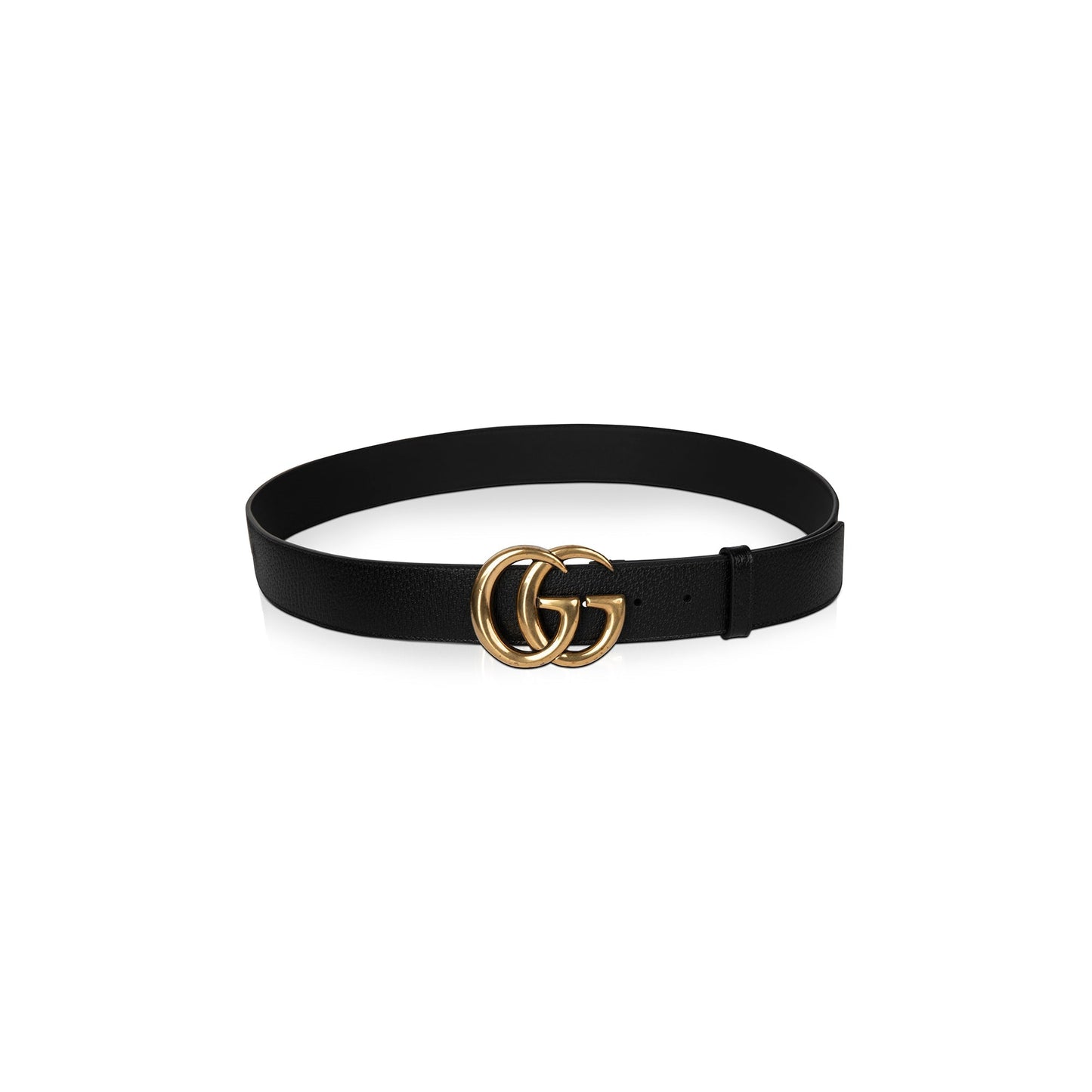 Gucci Black Leather Belt with Double G Buckle