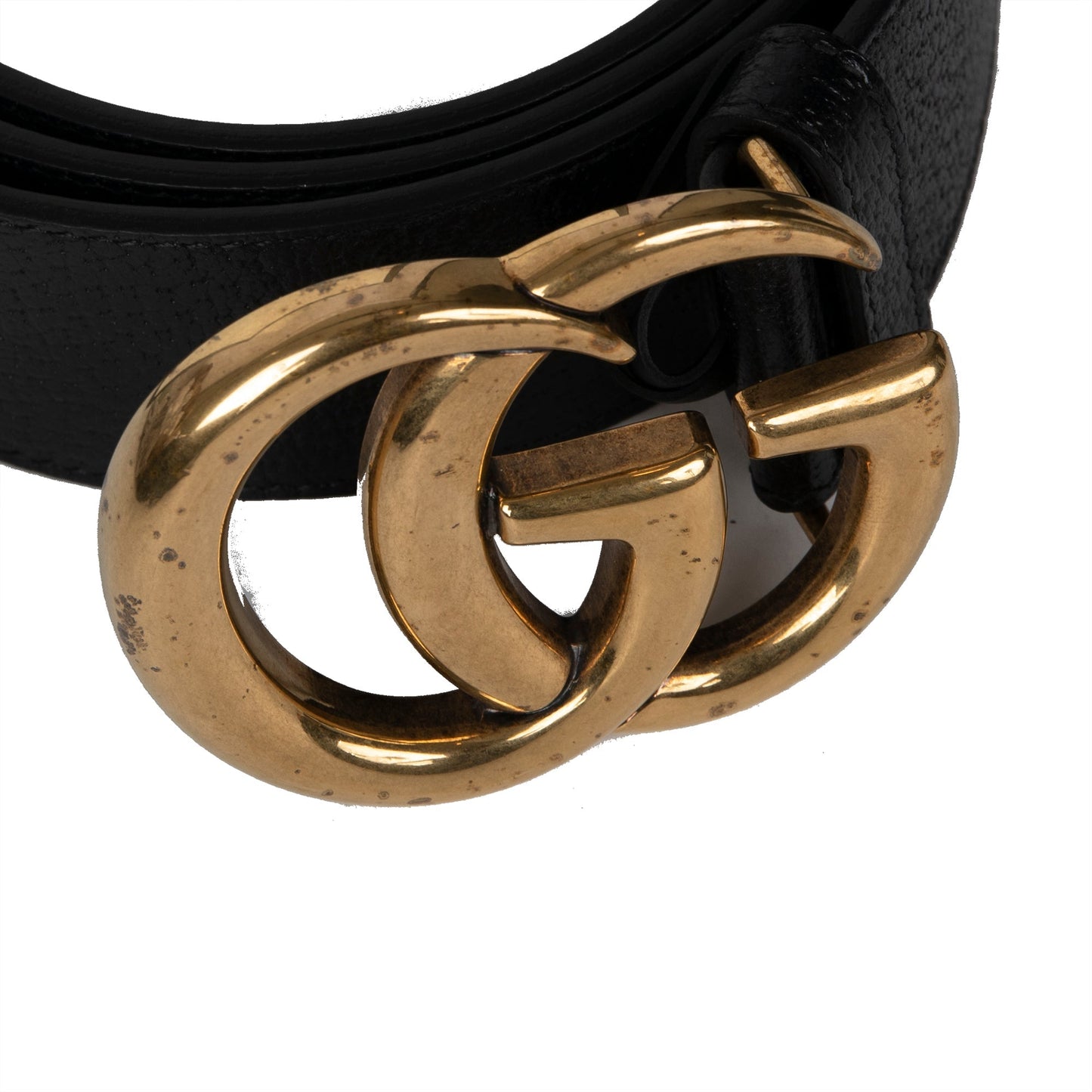 Gucci Black Leather Belt with Double G Buckle