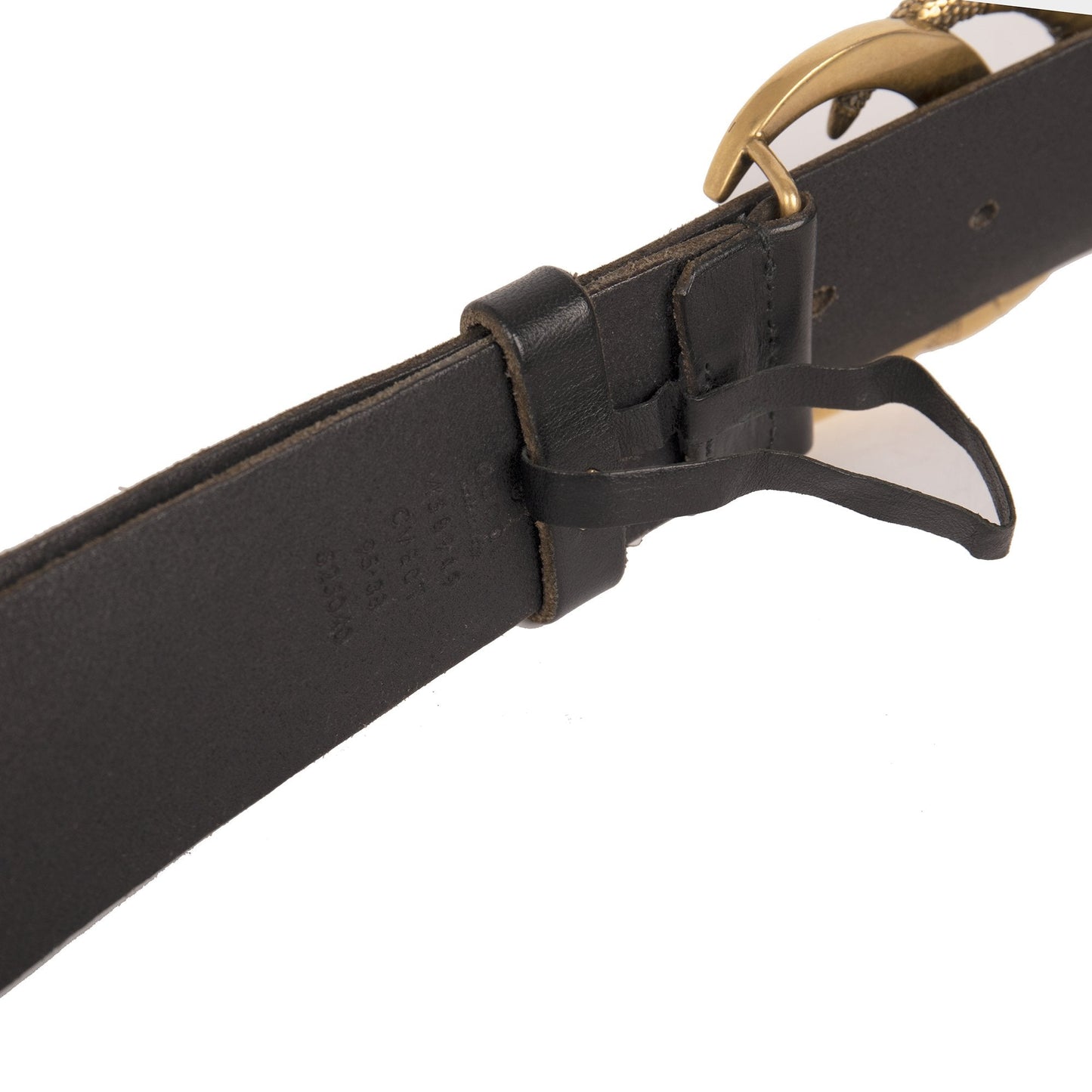 Gucci Black Leather Belt with Double G Snake Buckle