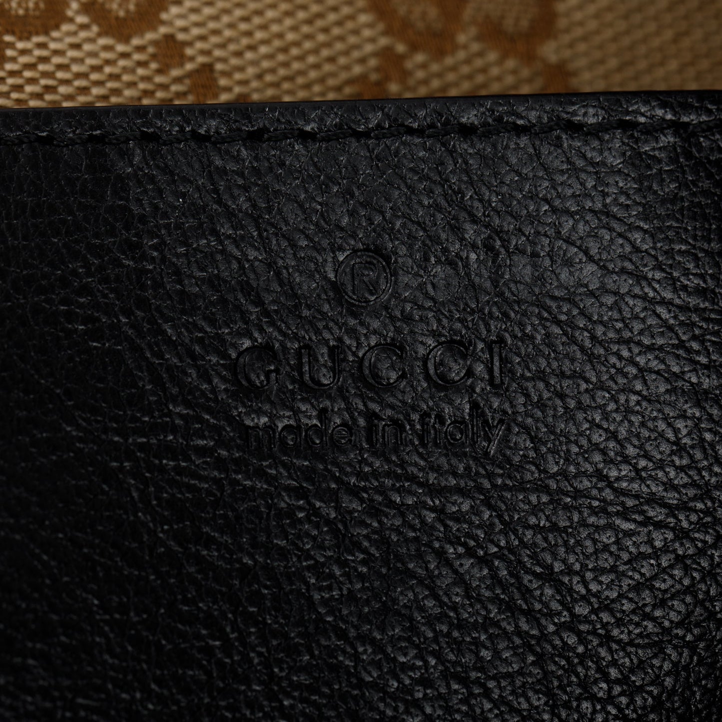 Gucci Black Leather Crossbody Bag With Tonal Double G