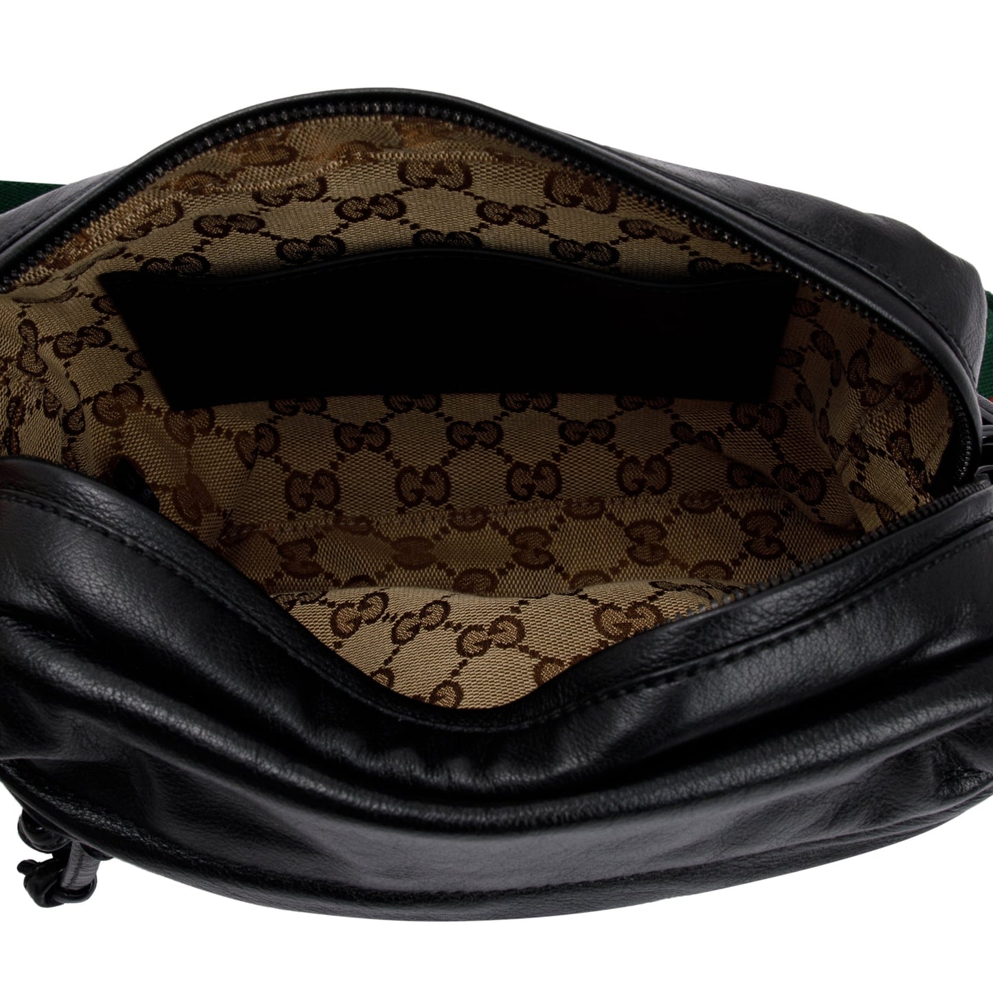 Gucci Black Leather Crossbody Bag With Tonal Double G