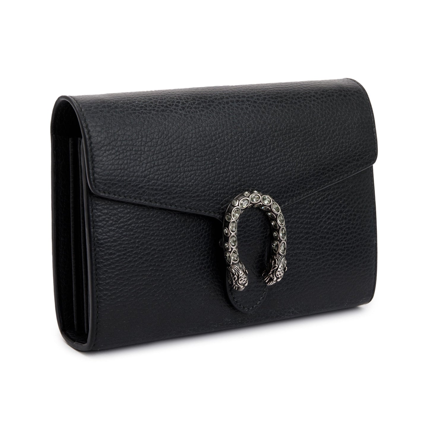 Gucci Black Leather Dionysus Mini Chain Wallet