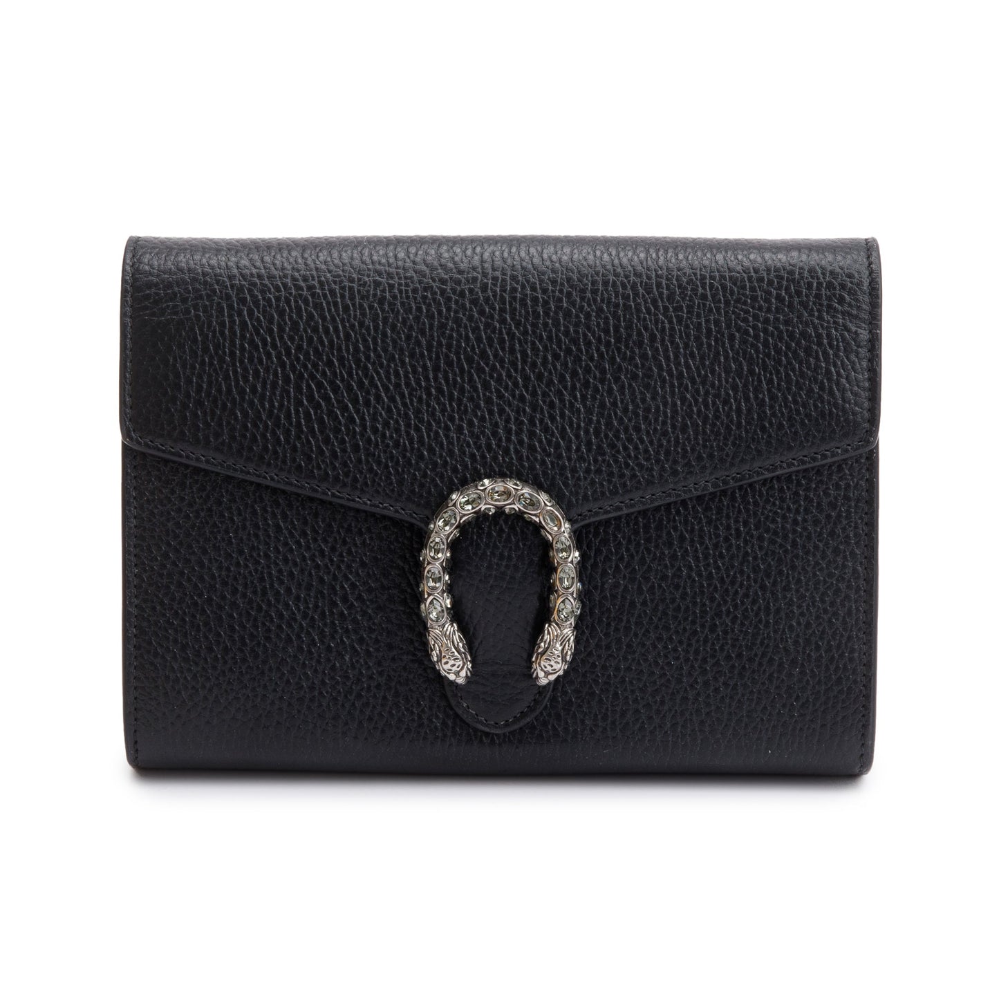 Gucci Black Leather Dionysus Mini Chain Wallet