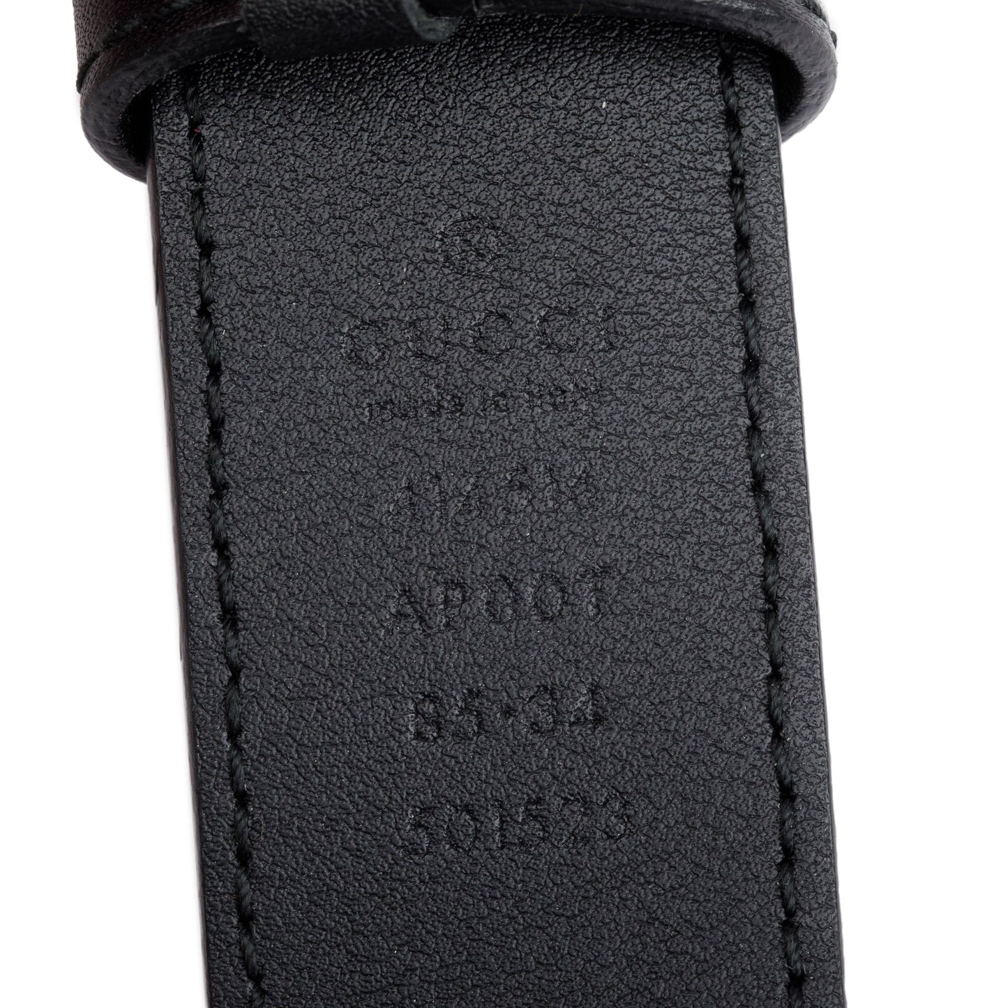 Gucci Black Leather GG Marmont Thin Belt, 85 34