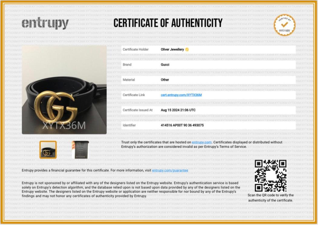 Gucci Black Leather GG Marmont Thin Belt, 90 36