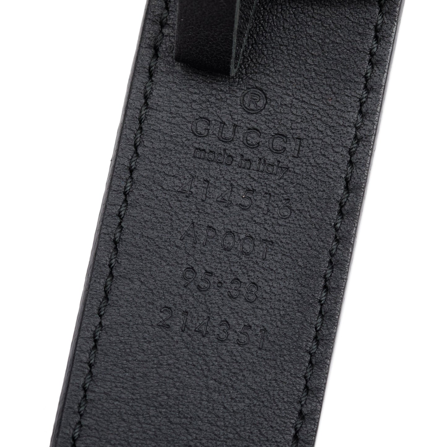 Gucci Black Leather GG Marmont Thin Belt, 95 38