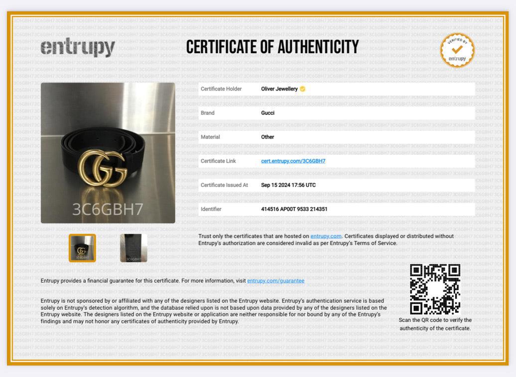 Gucci Black Leather GG Marmont Thin Belt, 95 38