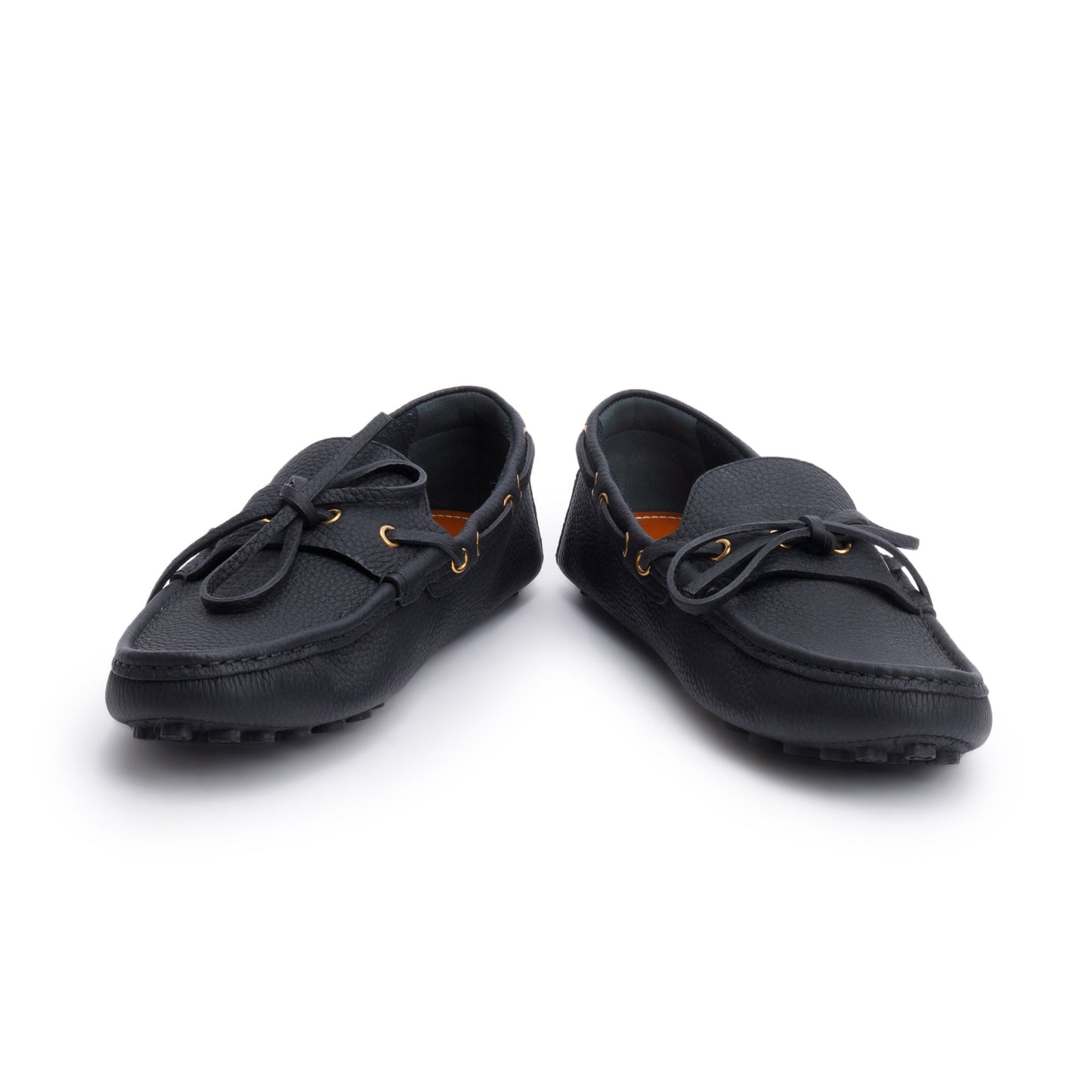 Gucci Black Leather Interlocking G Accent Drivers Loafers, Size 42