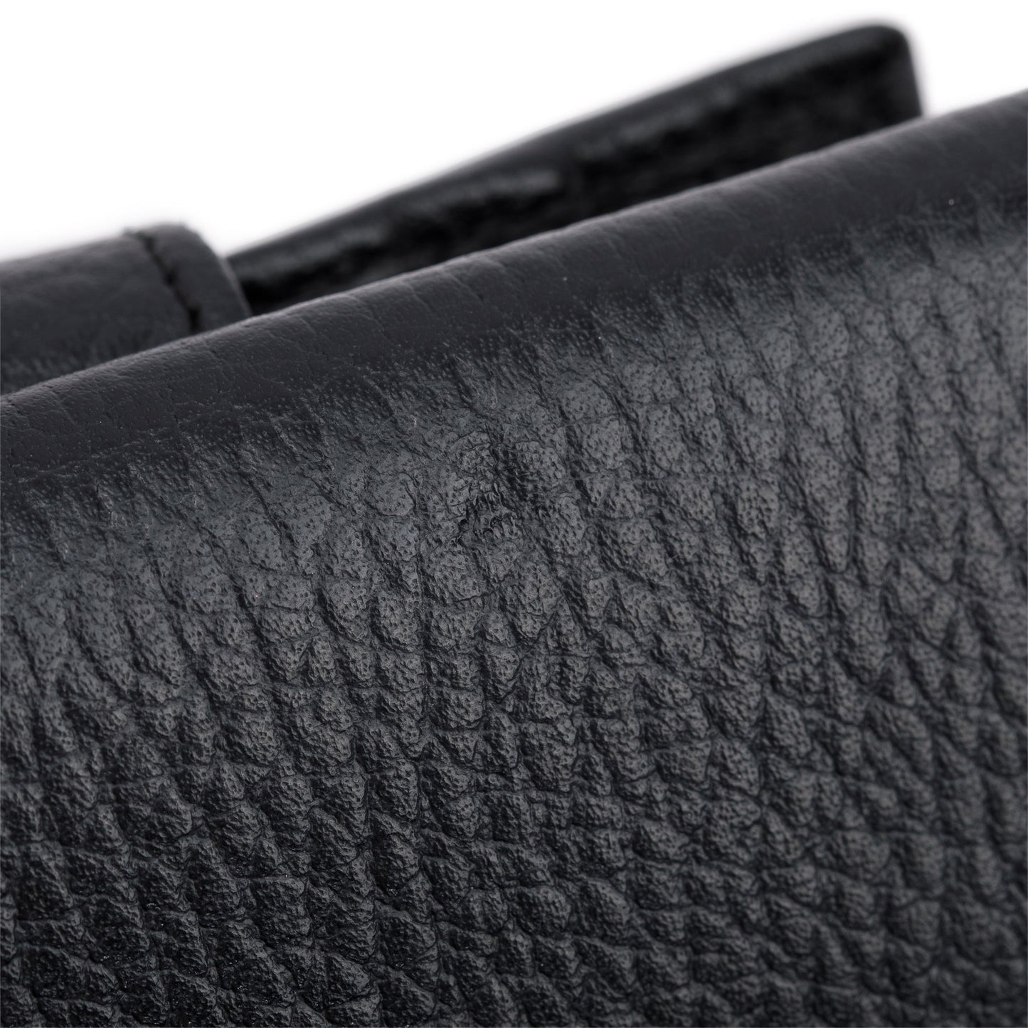 Gucci Black Leather Interlocking G Logo Compact Wallet