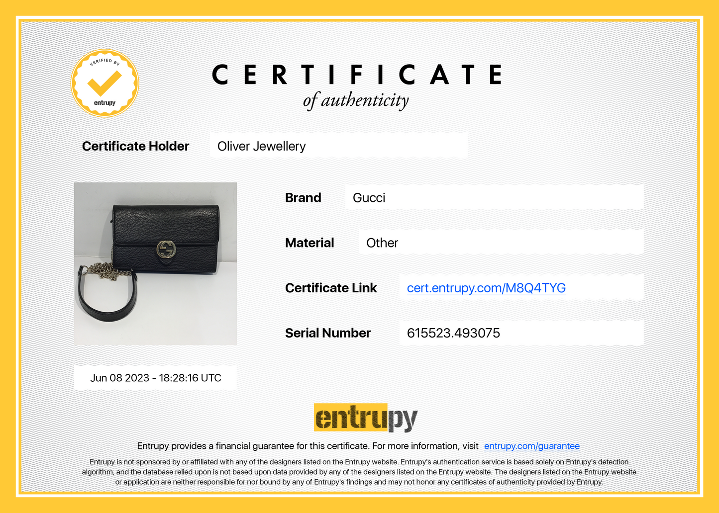 Gucci Black Leather Interlocking G Wallet on Chain