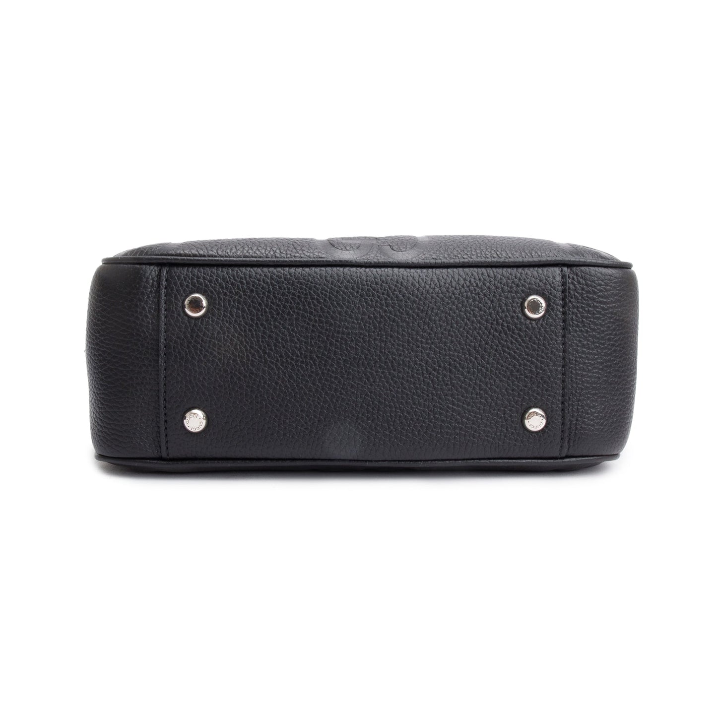 Gucci Black Leather Jumbo GG Medium Messenger Bag