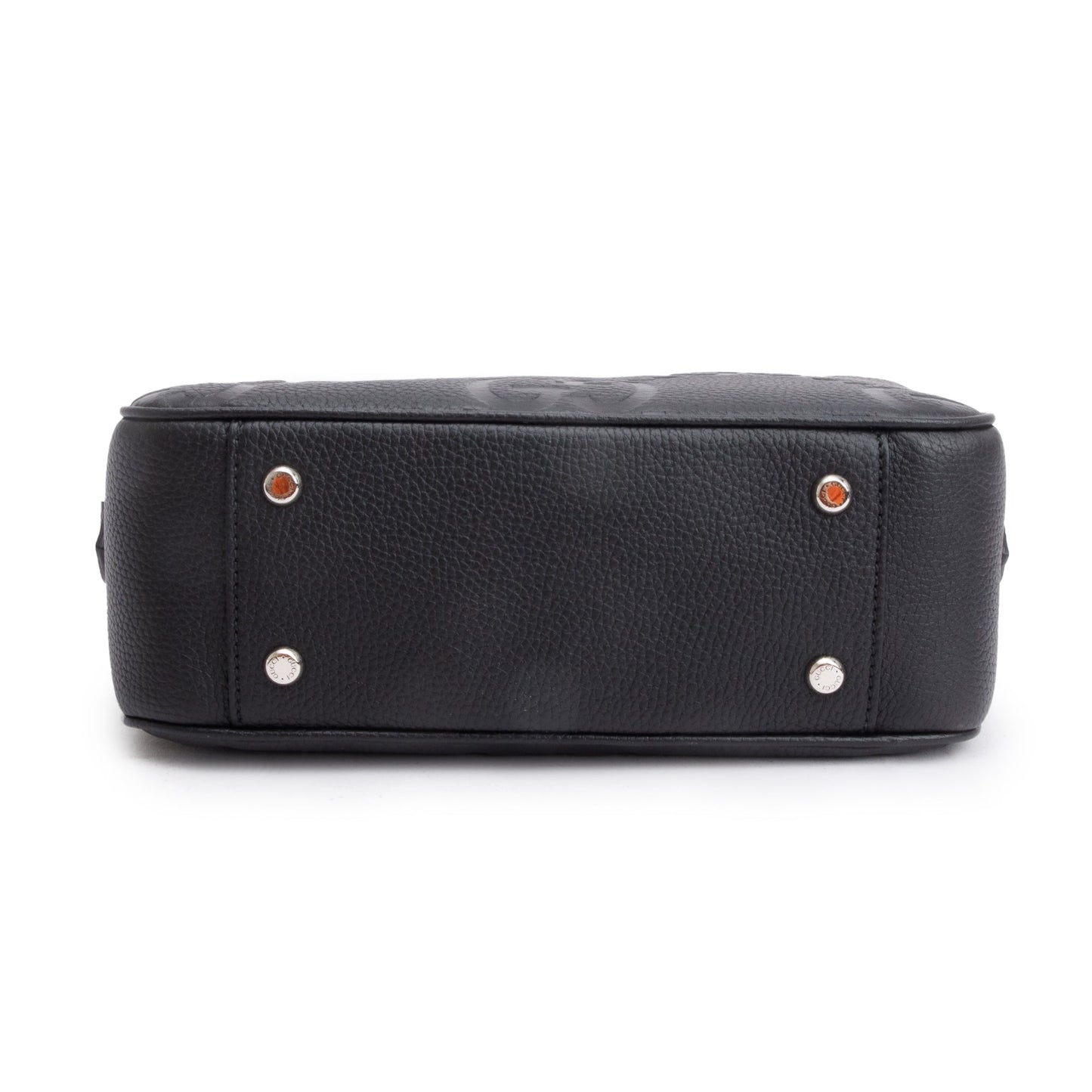 Gucci Black Leather Jumbo GG Medium Messenger Bag