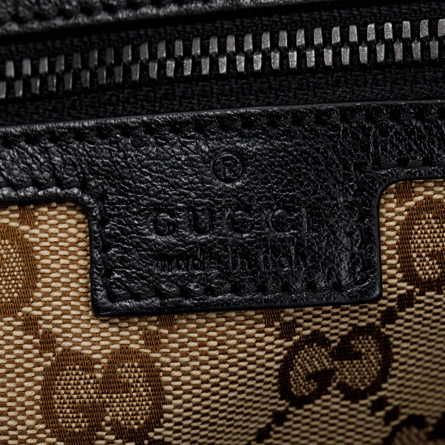 Gucci Black Leather Large Duffle Bag with Tonal Double G