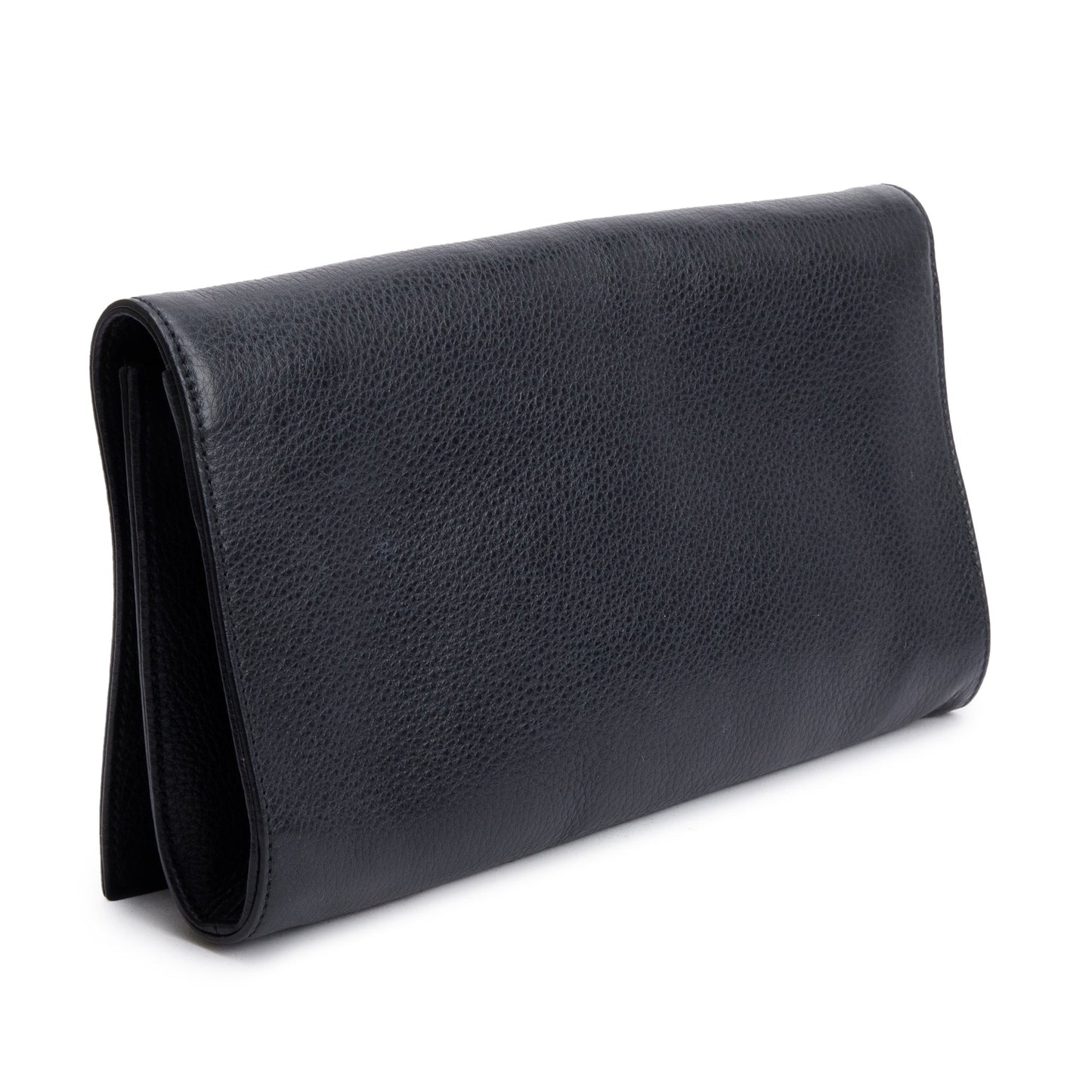 Gucci Black Leather Medium GG Soho Tassel Clutch Bag