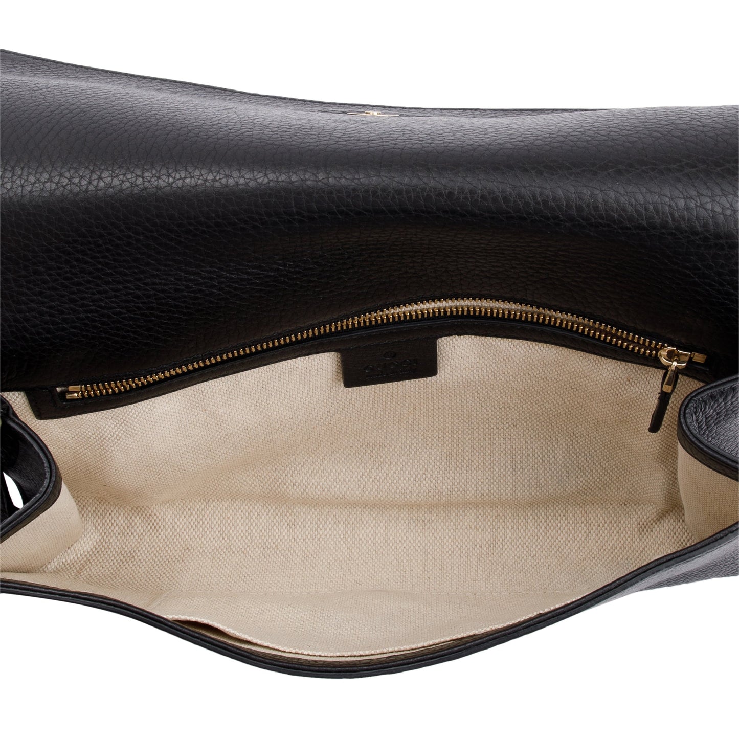 Gucci Black Leather Medium GG Soho Tassel Clutch Bag