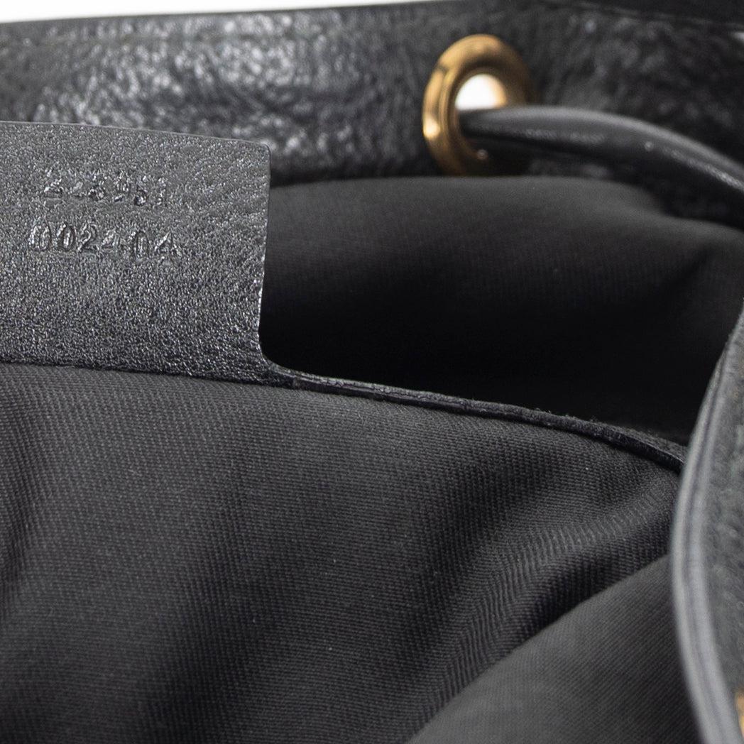 Gucci Black Leather Medium Icon Hobo Bag
