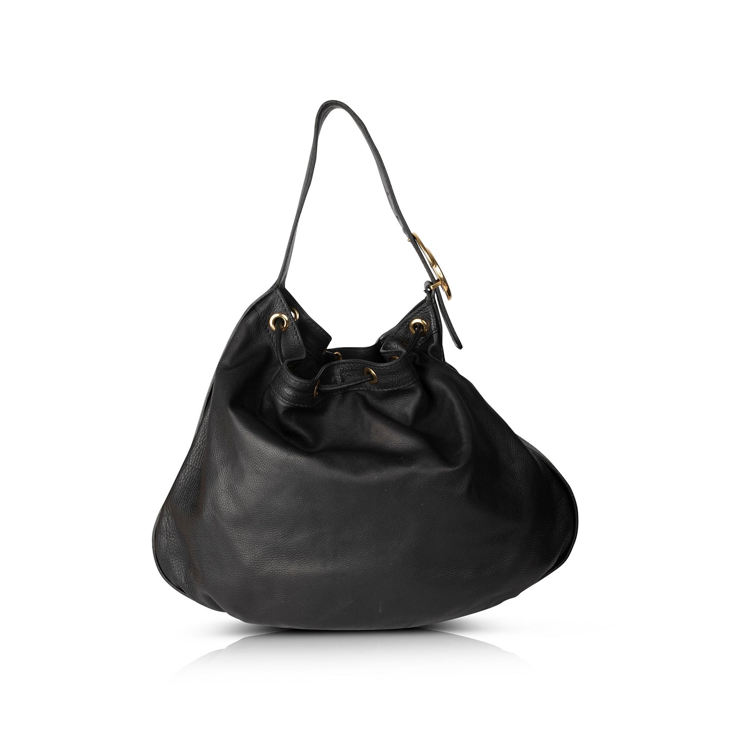 Gucci Black Leather Medium Icon Hobo Bag
