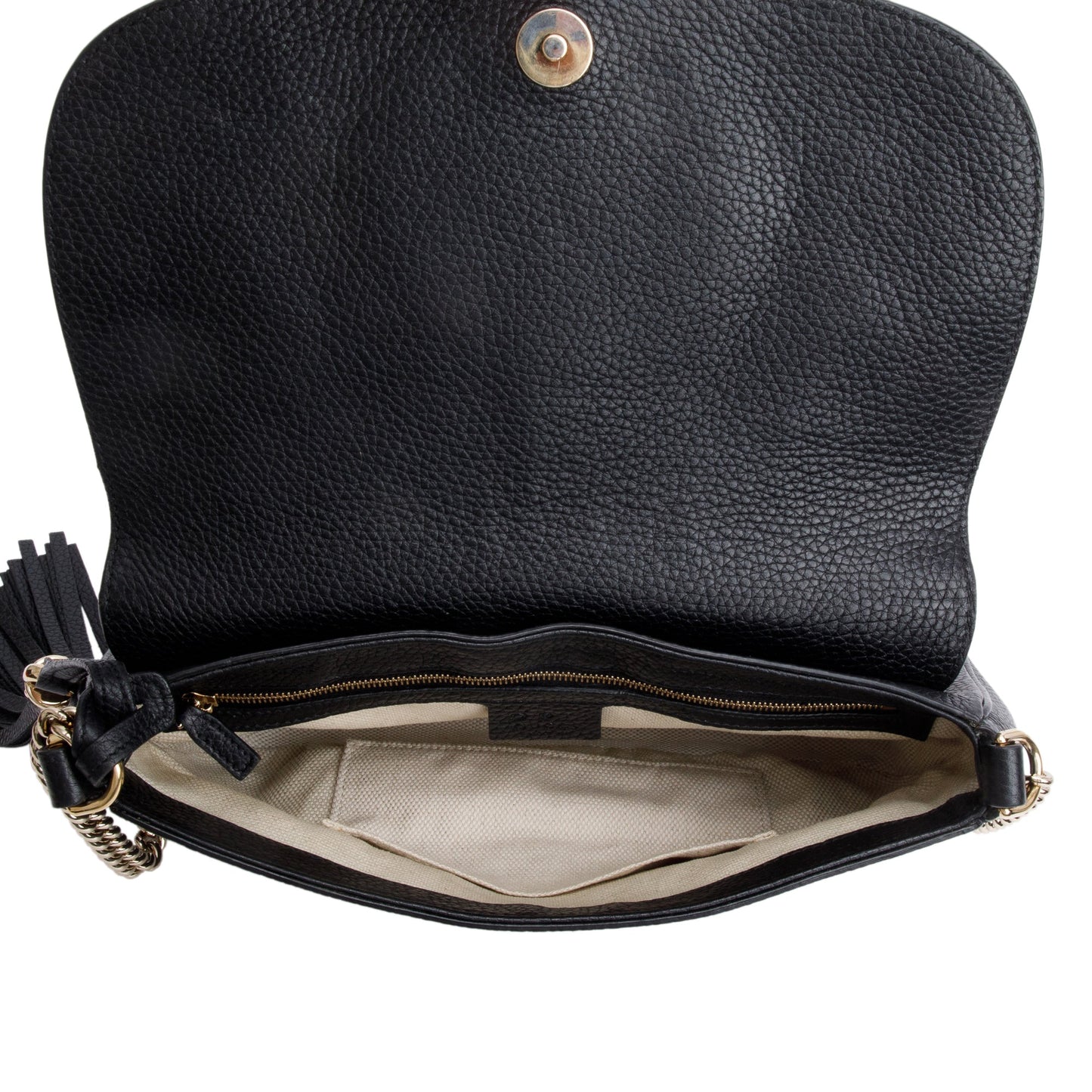 Gucci Black Leather Medium Soho Chain Crossbody Bag