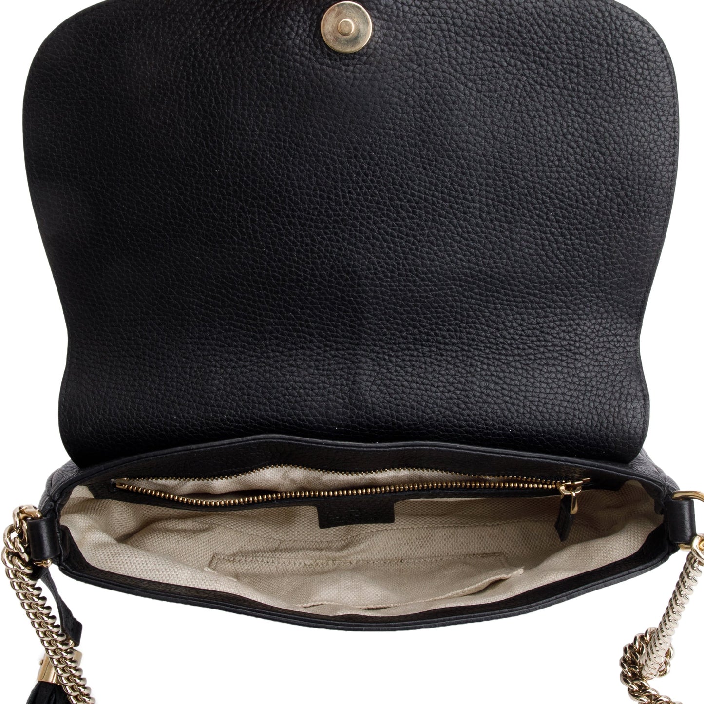 Gucci Black Leather Medium Soho Chain Crossbody Bag