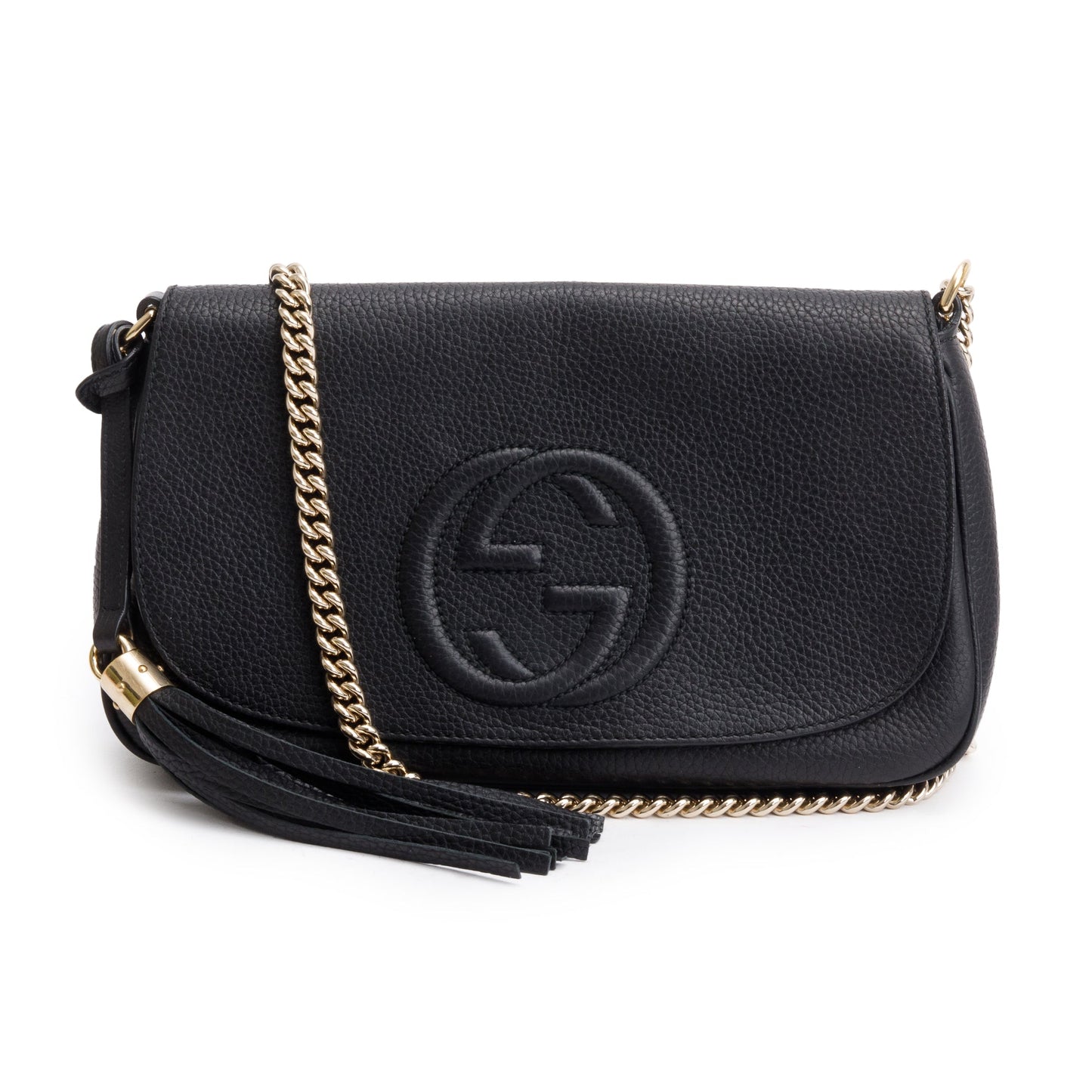 Gucci Black Leather Medium Soho Chain Crossbody Bag