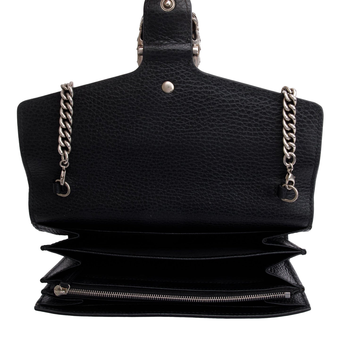 Gucci Black Leather Mini Dionysus Chain Wallet